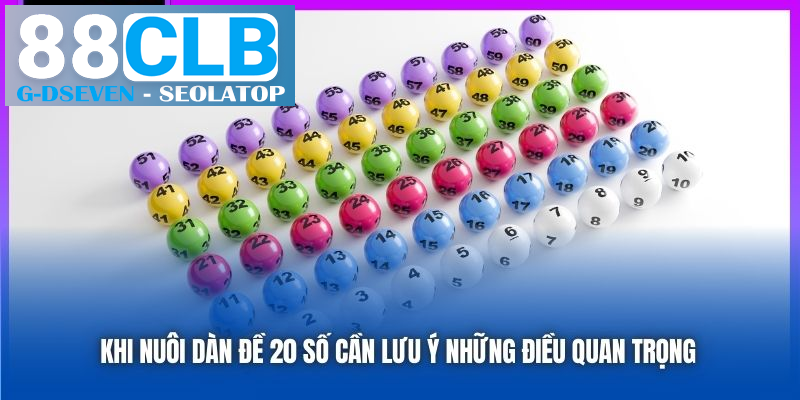 Khi nuôi dàn đề 20 số cần lưu ý những điều quan trọng Khi nuôi dàn đề 20 số cần lưu ý những điều quan trọng